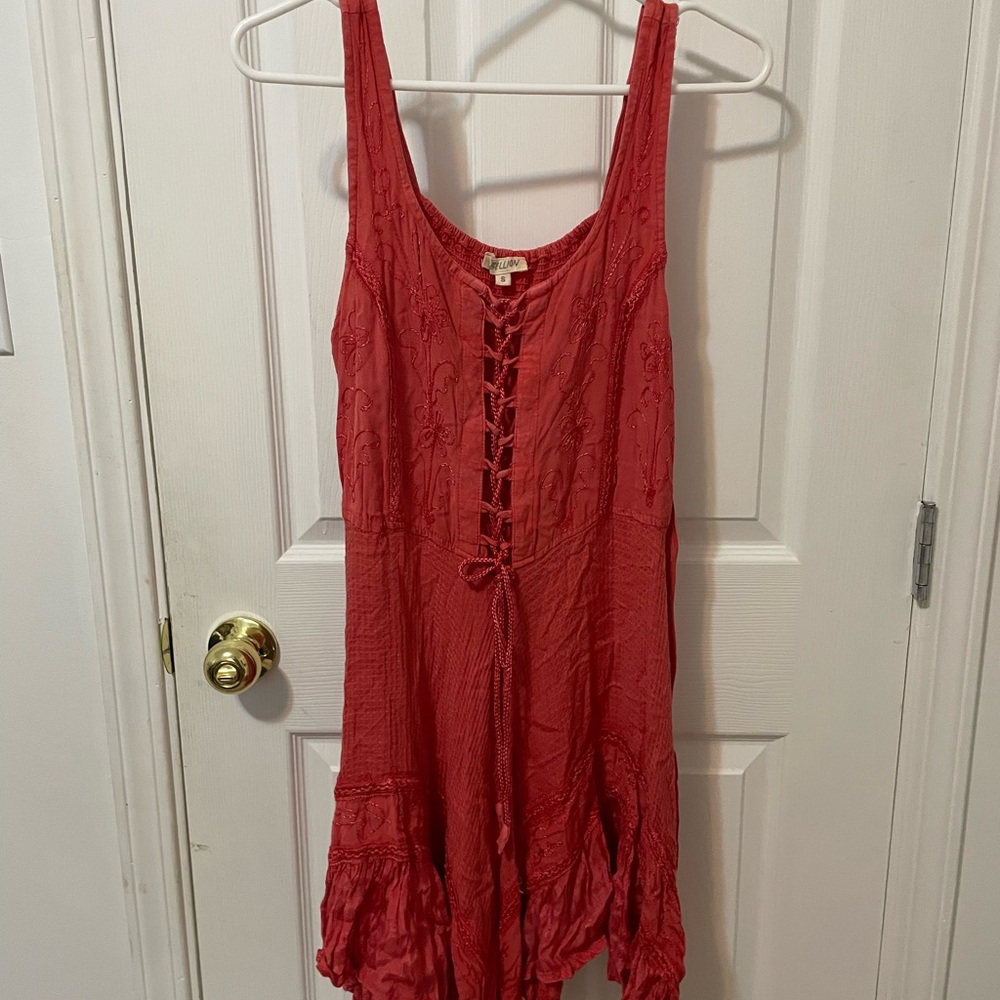 Pink whimsical Lace-Up Dress